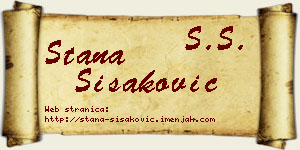 Stana Šišaković vizit kartica